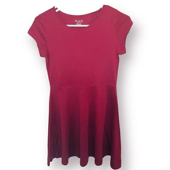 The Childrens Place Uniform Girls Everyday Dress Tshirt Dress Burgundy Red XL 14 - Picture 3 of 7